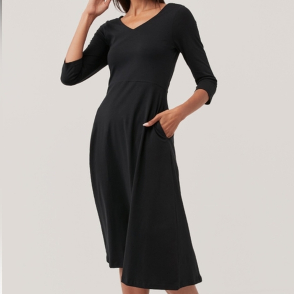 Pact Black Midi Dress - Picture 1 of 10